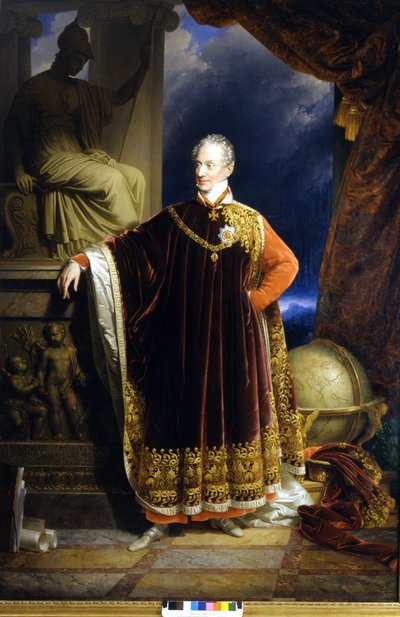 Portræt af prins Clemens (Clement) Wenzel Lothar von Metternich (1773-1859), østrigsk statsmand og diplomat, maleri af J.N.Ender af Johann Nepomuk Ender