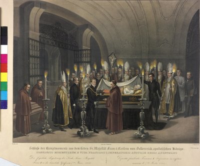Inhumation Franz I.1835 (litografi) af Johann Nepomuk Hoechle