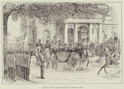 Den tyske kejsers ankomst til Osborne House af Johann Nepomuk Schonberg