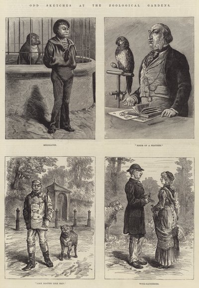 Ulige skitser ved Zoologisk Have af Johann Nepomuk Schonberg
