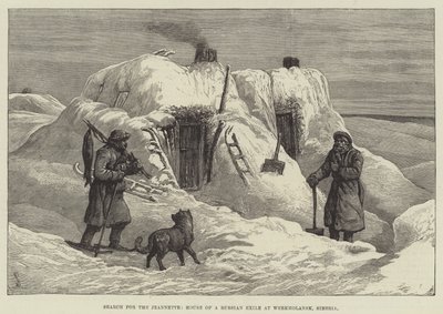 Søg efter Jeannette, House of a Russian Exil i Werkholansk, Sibirien af Johann Nepomuk Schonberg
