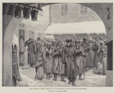 Hungersnøden i Rusland, politiet i Skt. Petersborg giver billet til logi af Johann Nepomuk Schonberg