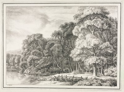 Skovlandskab med sø af Johann Nepomuk Strixner