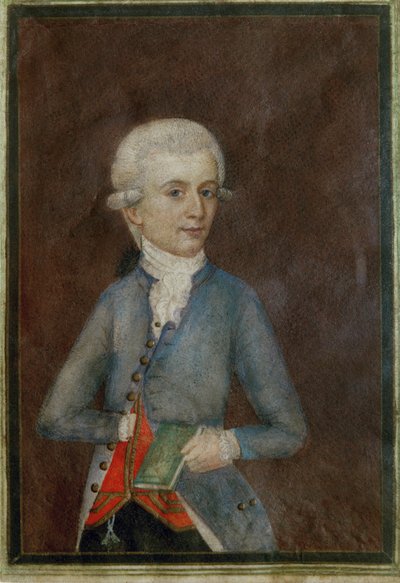 Wolfgang Amadeus Mozart (ca ... (gouache på pergament) af Johann Nepomuk della Croce