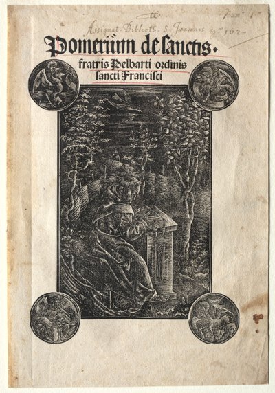 Pelbart af Temesvar studerer i en have, 1620. af Johann Otmar