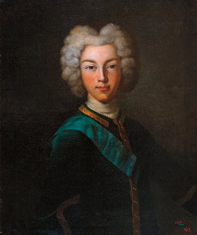Portræt af zaren Peter II af Rusland (Portræt af zaren Peter II af Rusland) - Maleri af Johann Paul Luedden (Ludden) (?-1739), olie på lærred, slutningen af ​​1720 - Statens friluftsmuseum Pavlovsk Palace , Sankt Petersborg ( Rusland) af Johann Paul (d.1739) Luedden