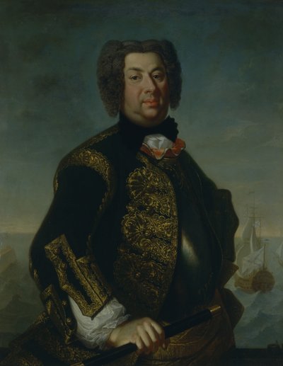 Portræt af kontraadmiral Vasily Afanasievich Dmitriev-Mamonov, 1735 af Johann Paul Luedden
