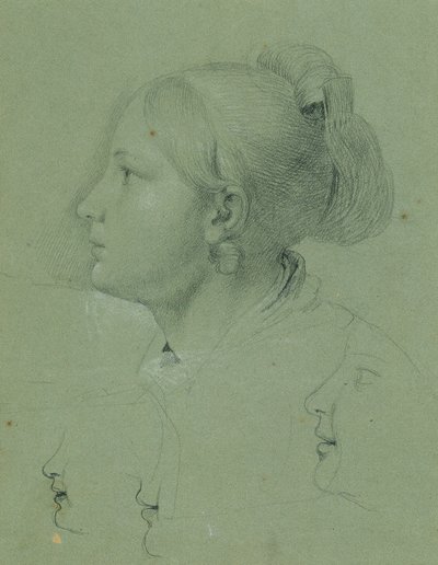 Head of a Girl (Studie om "Landwehr-mandens hjemkomst", 1817) af Johann Peter Krafft