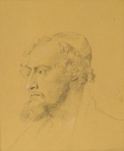 Hovedstudie af en skægget mand af Johann Peter Krafft