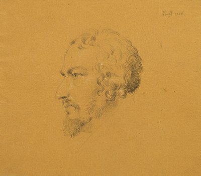 Studie af en skægget mand af Johann Peter Krafft