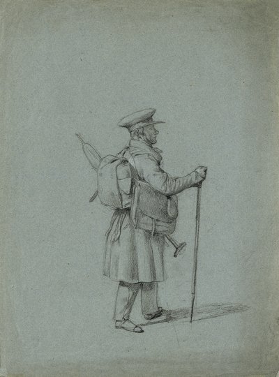 Studie af en rejsende maler af Johann Peter Krafft