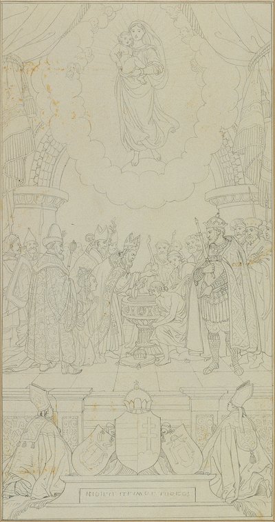 Stefanus af Ungarns dåb af Johann Peter Krafft