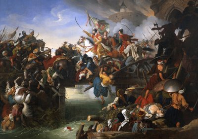 Forsvaret af Sziget mod tyrkerne af Nicholas Zrinsky, 1825. af Johann Peter Krafft