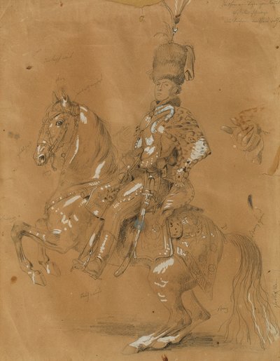 Theodor Aron de Bistra til hest af Johann Peter Krafft