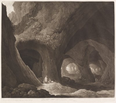 Rejsende i Gigantic Caverns af Johann Peter Pichler, after Guillam Dubois