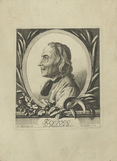 Portræt af Jakob Kleinjogg Gujer 1718-1785, 1772. af Johann Rudolf Schellenberg