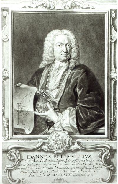 Portræt af Jean Bernoulli (1667-1748) af Johann Rudolph the Elder Huber