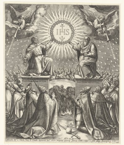Tilbedelse af Kristi Monogram af Johann Sadeler (I)