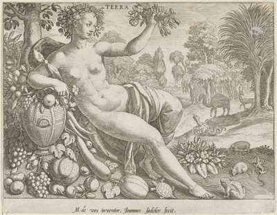 Jord Terra (titel på objekt) De fire elementer (serietitel) af Johann Sadeler (I)