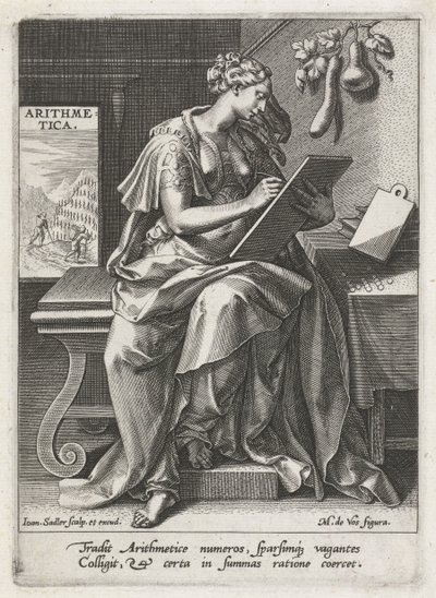 Aritmetik Aritmetik (titel på objekt) De syv liberale kunster (artes liberales) (serietitel) af Johann Sadeler (I)
