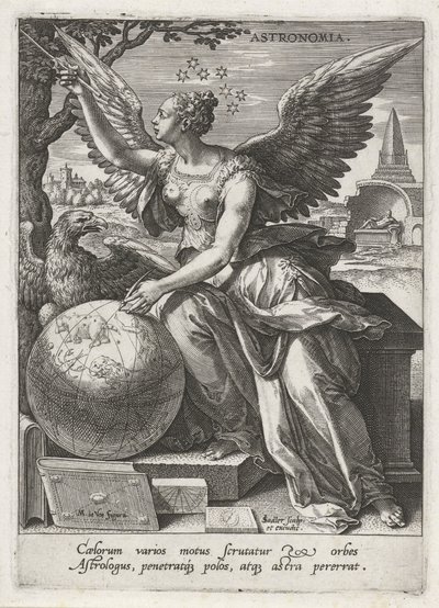Astronomi Astronomi (titel på objekt) De syv liberale kunster (artes liberales) (serietitel) af Johann Sadeler (I)