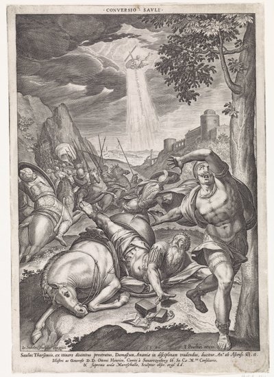 Bekering van Paulus Konvertering af Savli (titel på objekt) af Johann Sadeler (I)