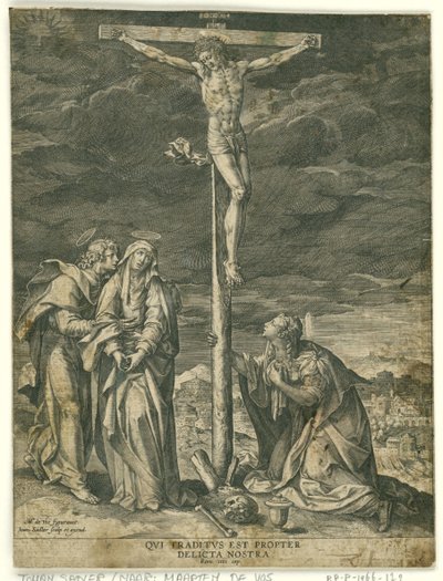 Kristus på korset, med Maria, Johannes og Maria Magdalene af Johann Sadeler (I)