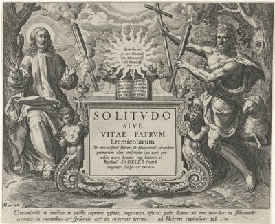 Christ og Johannes de Doper Mannelijke kluizenaars (serietitel) Solitude or the Life of the Eremit Fathers (serietitel) Solitvdo Sive Vitae Patrvm Eremicolarum (serietitel på objekt) af Johann Sadeler (I)