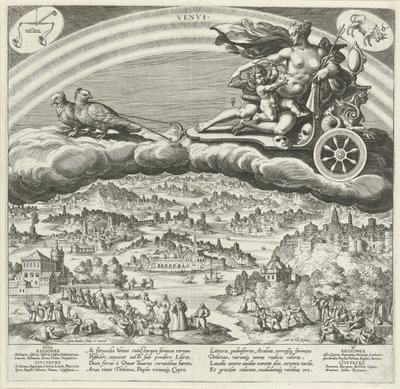 Planeten Venus og dens indflydelse på verden De syv planeter (serietitel) Planetarum effectus et eorum i stjernetegn (serietitel) af Johann Sadeler (I)