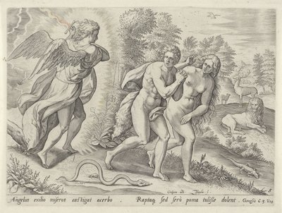 Udvisning fra paradis af Johann Sadeler (I)