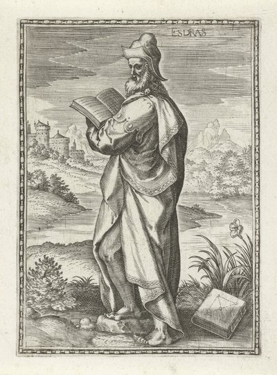 Ezra Esdras (titel på objekt) Gamle Testamentes tegn (serietitel) af Johann Sadeler (I)