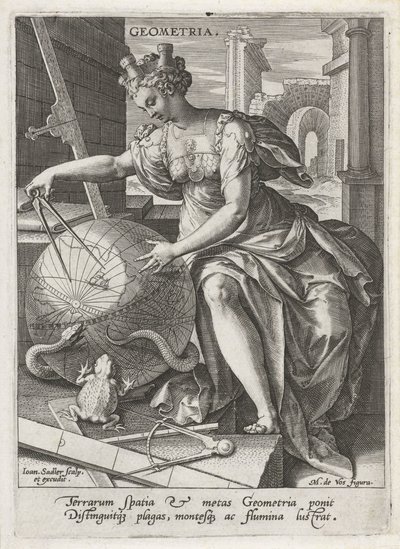 Geometri Geometri (titel på objekt) De syv liberale kunster (artes liberales) (serietitel) af Johann Sadeler (I)