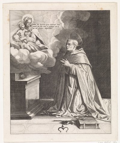 Sankt Hyacinthus forguder Maria med Kristusbarnet af Johann Sadeler (I)