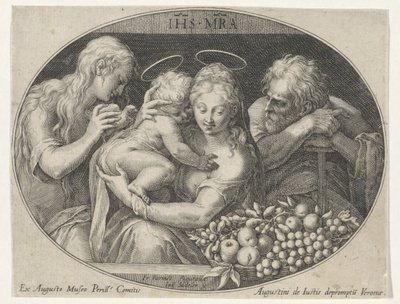 Hellig familie med Sankt Anna af Johann Sadeler (I)