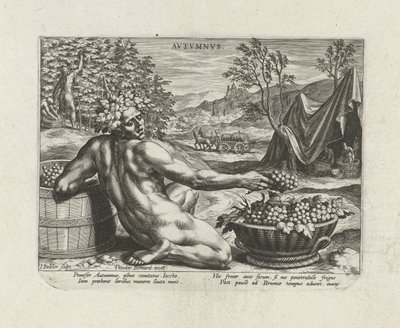 Efterår Autumn Vs (titel på objekt) De fire årstider (serietitel) af Johann Sadeler (I)