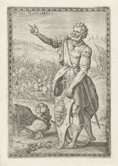 Judas Makkabeus Ivdas Machabevs (titel på objekt) Gamle Testamentes tegn (serietitel) af Johann Sadeler (I)