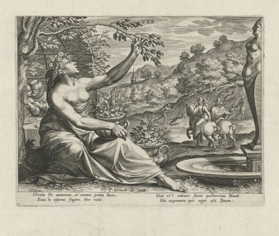 Forår Ver (titel på objekt) De fire årstider (serietitel) af Johann Sadeler (I)