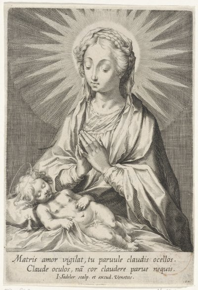 Maria forguder det sovende Kristusbarn af Johann Sadeler (I)