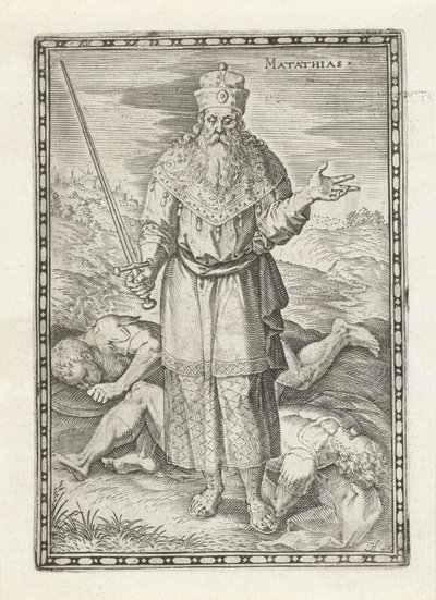 Mattias Matathias (titel på objekt) Gamle Testamentes tegn (serietitel) af Johann Sadeler (I)