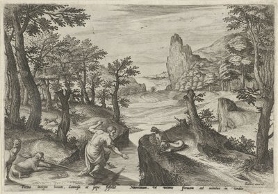 Narcissus Landskaber med mytologiske scener (serietitel) af Johann Sadeler (I)