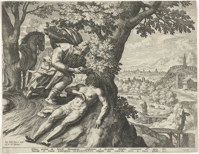 Lignelse om den barmhjertige samaritaner af Johann Sadeler (I)