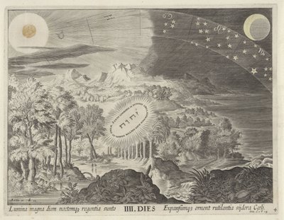 Skabelsen af ​​solen, månen og stjernerne Creation of the World (serietitel) af Johann Sadeler (I)