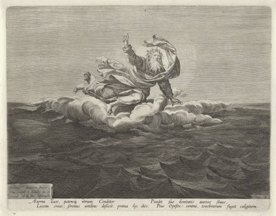 Oprettelse af lys og mørke Oprettelse af verden (serietitel) af Johann Sadeler (I)
