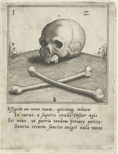 Vanitas Afbildning med et kranie og to knogler af Johann Sadeler (I)