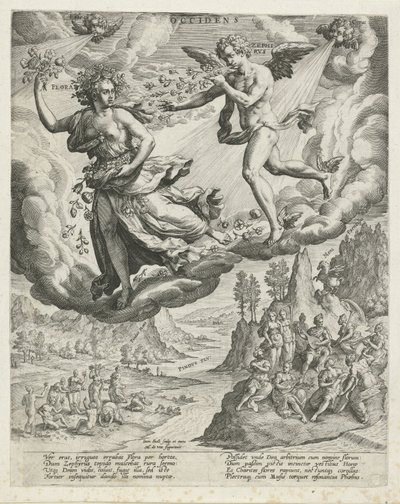 vestenvind Occidens (titel på objekt) De fire vinde (serietitel) af Johann Sadeler (I)