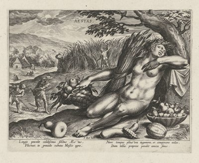 Sommer Aestas (titel på objekt) De fire årstider (serietitel) af Johann Sadeler (I)