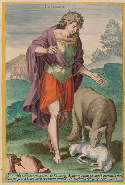 Benjamin, ca. 1585. af Johann Sadeler I