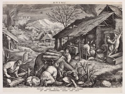Vinter - Hyems (De fire årstider) af Johann Sadeler I