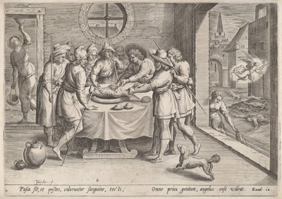 Forberedelse til påsken, ca. 1585. af Johann Sadeler I
