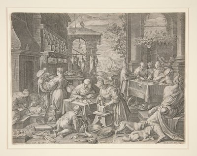 Den rige mand og Lazarus af Johann Sadeler I